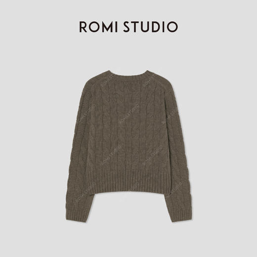 ROMI STUDIO“松弛复古”山羊绒绵羊毛混纺麻花套头毛衫 RWCSSY1932 商品图2