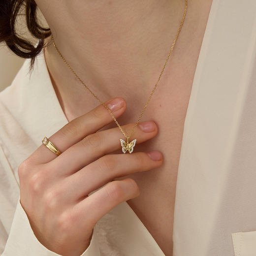 ARSIS银饰｜幸运符号系列 漫舞蝴蝶吊坠项链 商品图4
