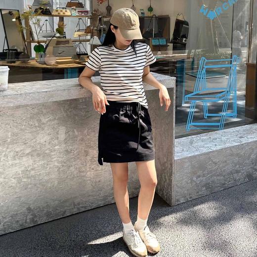 顺丰包邮洛诗琳33743经典百搭正肩显瘦条纹T恤女133 商品图2