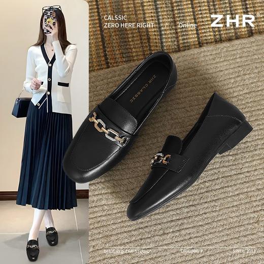 ZHR则则中口单鞋女2025春季新款两穿软底豆豆鞋轻便平底通勤鞋子 商品图1