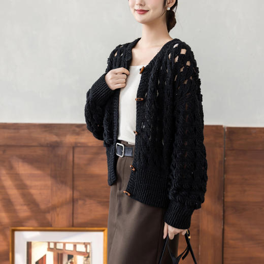 苏苏姐家羽幻镂空开衫手工diy钩针马海毛编织毛线团衣服材料包 商品图3