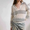 顺丰包邮洛诗琳33433丝绵镂空条纹连帽针织罩衫女209 商品缩略图0