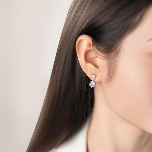 Veecans 双生花璀璨锆石耳钉 E0833-7W1BH-0 商品图2