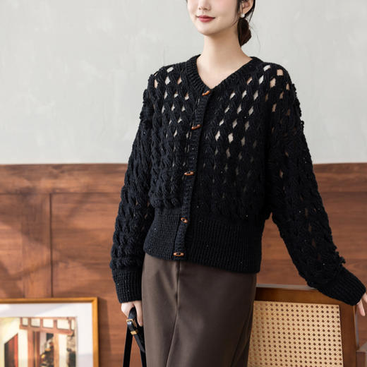 苏苏姐家羽幻镂空开衫手工diy钩针马海毛编织毛线团衣服材料包 商品图2