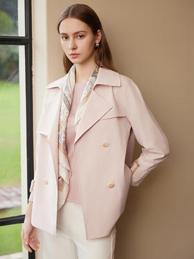 【双排扣风衣外套】2025年春夏新品女士短款风衣外套商务休闲西装