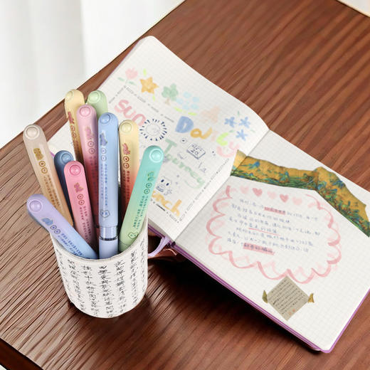 故宫文具脊兽荧光笔高颜值学生用记号笔划重点做笔记手账专用记号笔荧光标记笔 商品图3