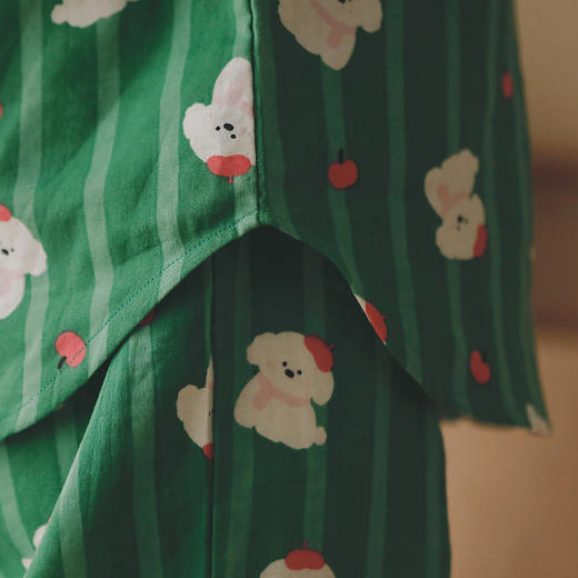 【全棉双层纱】2025新款卡通小狗睡衣女士春秋季纯棉纱布家居服全棉长袖套装 商品图3