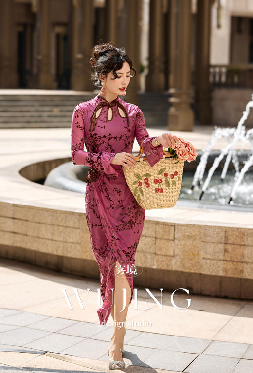 【雾境定制新款】 进口丝绒连衣裙 4202113 商品图1