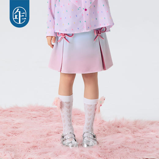 年衣女童短裙2025春季新款半身裙A字裙公主裙莫奈日落半裙 商品图2