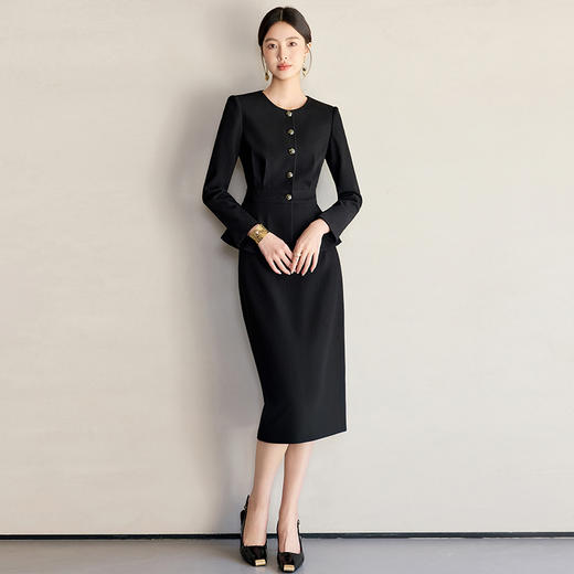 IWY/气质黑色小香风西装套裙女2025春季新款酒店物业接待通勤工作服24CS658 商品图3