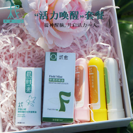 柅愈薄荷精油+晨时光精油+精油闻香棒3根（晚安、美好、静时光）套餐 商品图0