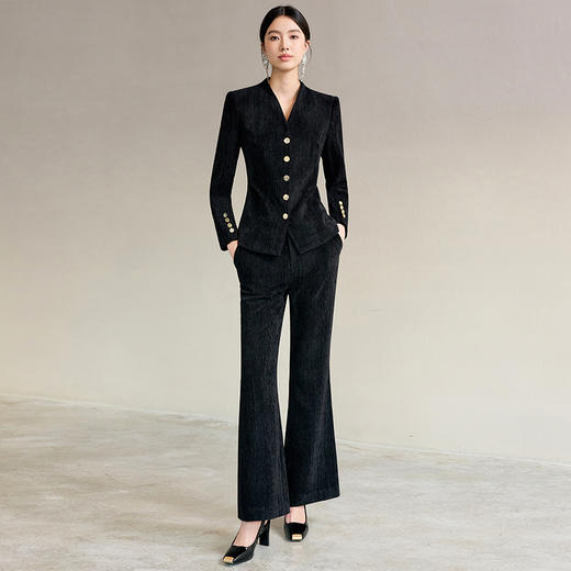 IWY/高级感西装套装女阔腿裤丝绒职业套装时尚干练显瘦总裁正装WCP072 商品图1
