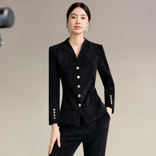 IWY/高级感西装套装女阔腿裤丝绒职业套装时尚干练显瘦总裁正装WCP072 商品图3