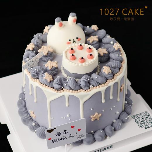 1027CAKE |     小兔子蛋糕  立体奶油霜小动物 商品图0
