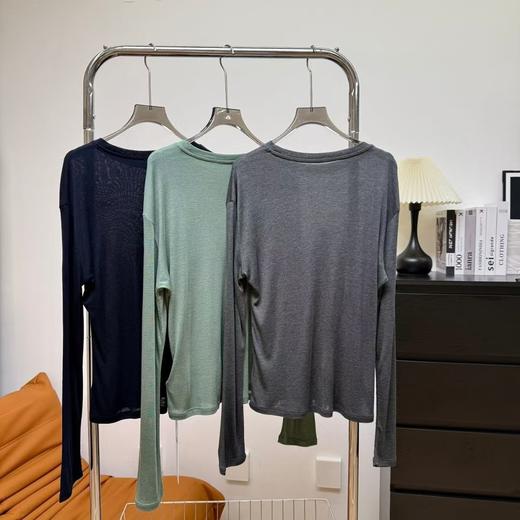 天丝羊毛打底衫！2025新款可打底可外穿软糯打底长袖T恤 商品图0