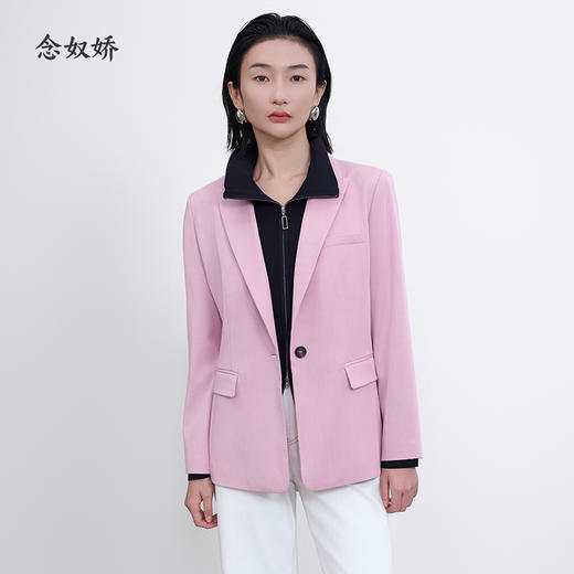 【商场同款】CNX5293  “元气西装”  戗驳领粉色西装外套 商品图2