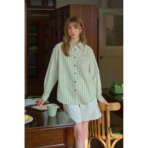 SimpleRetro恋色旋律 手写刺绣文艺四色衬衫女春长袖休闲通勤上衣 商品图2