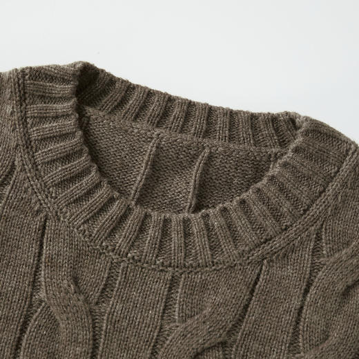 ROMI STUDIO“松弛复古”山羊绒绵羊毛混纺麻花套头毛衫 RWCSSY1932 商品图3