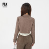 P&X设计师女装 潮流复古风拉链设计两件套短款上衣825115100 咖色 商品缩略图4
