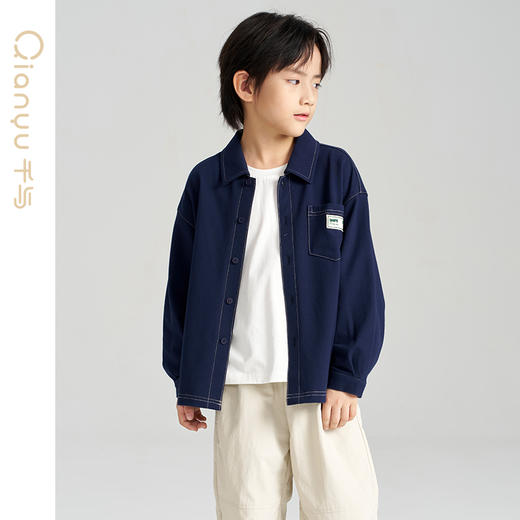 笛莎千与2025春季新款男童时尚学院风长袖衬衫 商品图1