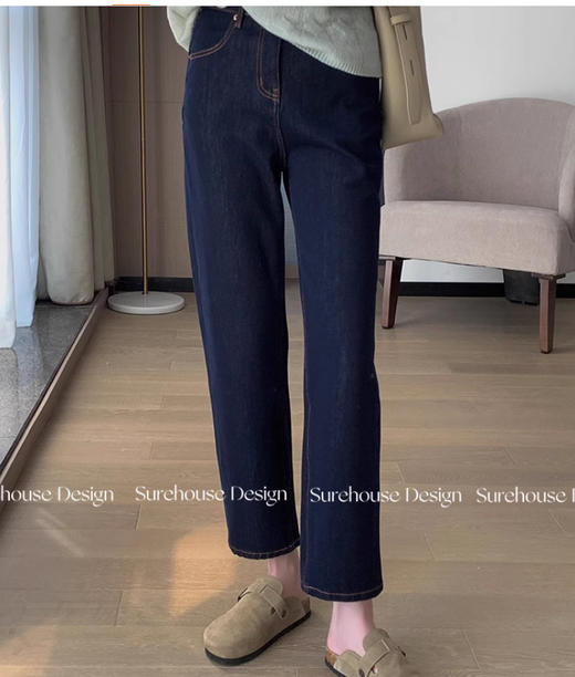 云仓【2127】高端四面弹法棍直筒牛仔裤 商品图0