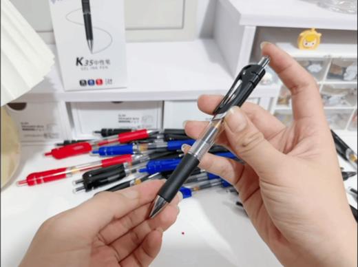 【醒粉福利13.9元24支】中国笔中卷王k35中性笔！！  笔头碳化钨球珠 下笔稳固有力  匠心弹簧头工艺 单向阀门设计 久放不漏墨 商品图10
