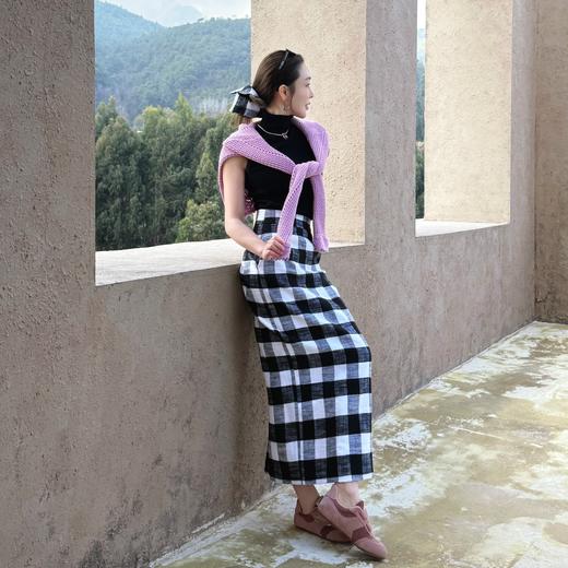 PIANAI冷小姐#格子半裙送头花 商品图0