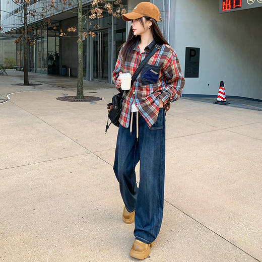 【显高显瘦 修饰腿型】SIIJJEYY枝辑 春夏法式口袋直筒牛仔裤2503 商品图5