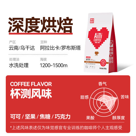 爱伲庄园 浓可可 意式拼配咖啡豆 精品深度烘焙豆 可现磨粉500g 商品图2