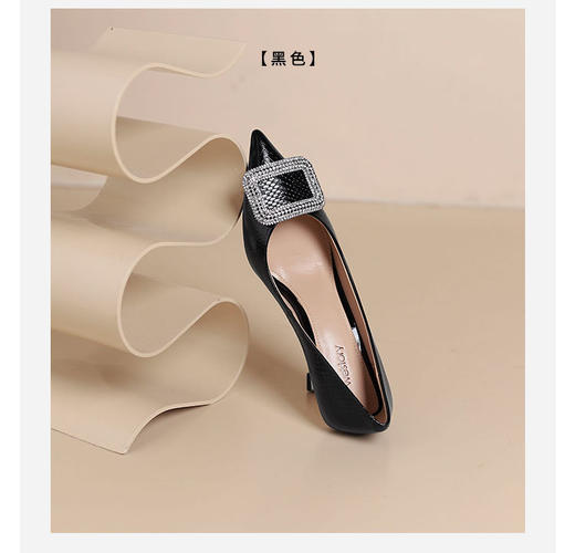 westory新款大方扣小尖头细高跟舒适优雅单鞋S24CE75341 商品图2