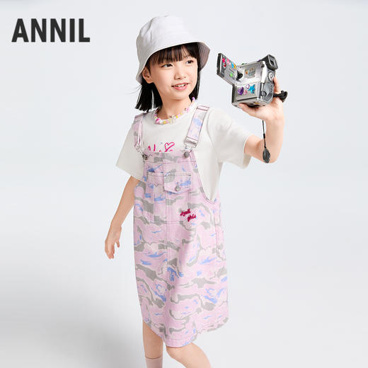 女童梭织背带连衣裙春季新款安奈儿童装实体店同款AG513548 商品图0