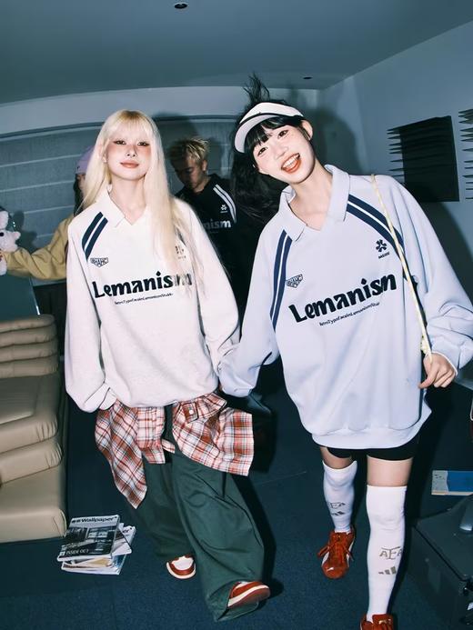Lemanism/DJBL-LG8022002/三条杠撞色v领卫衣 商品图1