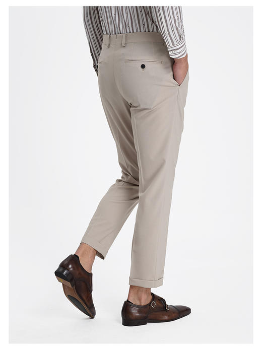 callisto松弛系列老钱风糯米白绵羊毛混纺西裤 商品图4