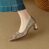【预售5天】绝美仙女风格利特粗跟尖头高跟闪亮婚鞋宴会鞋低跟气质单鞋DB&M6176 商品缩略图2