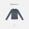 COCO ZONE 春季条纹撞色打底衫休闲圆领长袖T恤CD2A0015 商品缩略图0