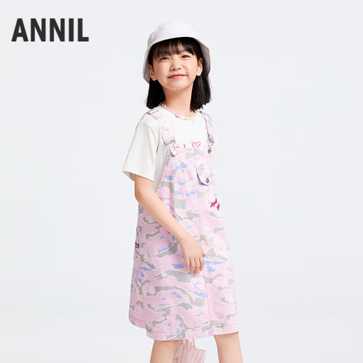 女童梭织背带连衣裙春季新款安奈儿童装实体店同款AG513548 商品图2