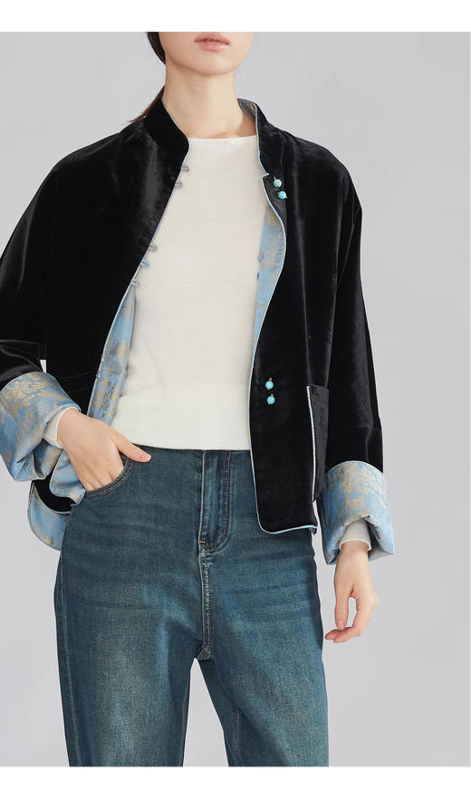 裁缝学苑AS428 新中式真丝外套丝绒缎外套纸样桑蚕丝打版裁剪样板 商品图3