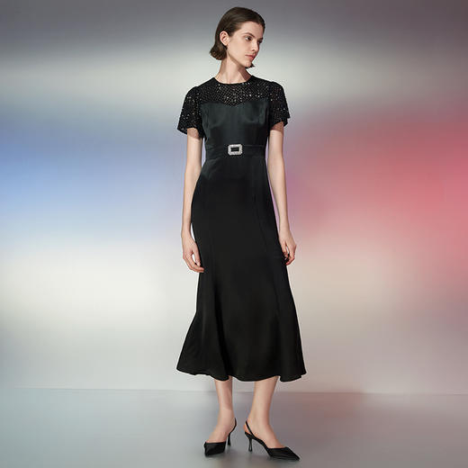 EITIE爱特爱夏季新款洋气镂空显瘦收腰礼服连衣裙7777417 商品图1