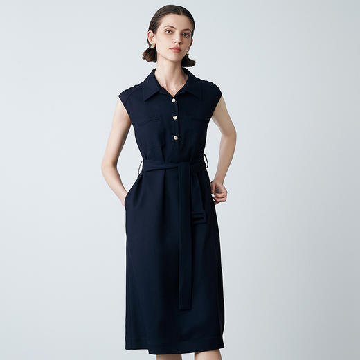 EITIE爱特爱夏季新款飞袖显瘦通勤百搭收腰连衣裙7707430 商品图1