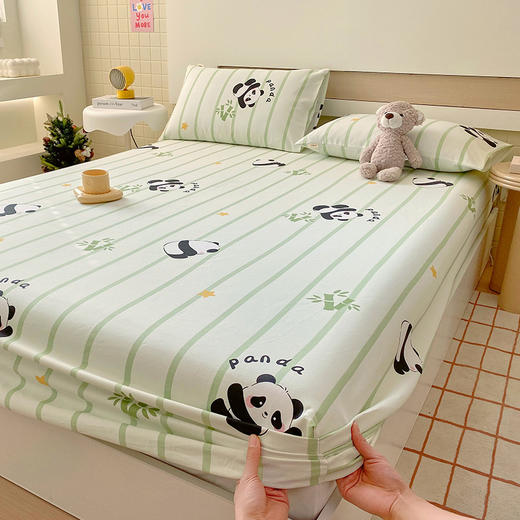 自然醒A类全棉老粗布床笠罩纯棉床垫保护罩全包宿舍单人床单枕套席梦思隔脏套NH177 商品图7