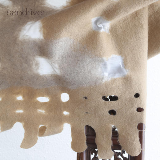 羊绒真丝相拼手工毡毯子SJF97W730N 商品图3