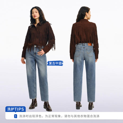 【萝卜裤经典版】simplepieces秋季款SPS牛仔裤女宽松九分阔腿裤 商品图2