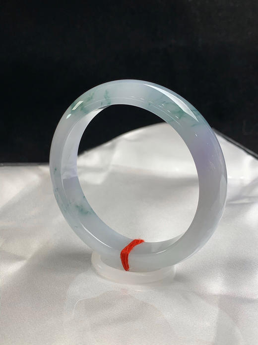 612197，54.7圈口，冰飘花正圈平安镯飘一抹紫罗兰特色双彩镯底子冰润细腻完美 商品图2