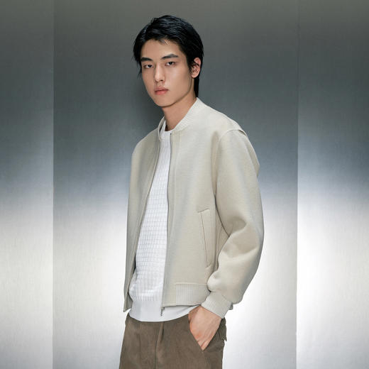 GXG男装 浅米拉链棒球领短大衣 冬季热卖气质大衣GEX10626884 商品图2
