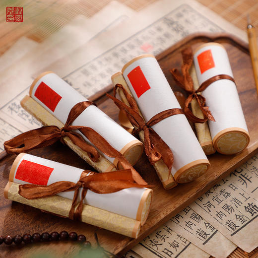 迷你小卷轴小号挂轴空白挂画工笔熟宣宣纸蜡染半生半熟手卷 商品图2