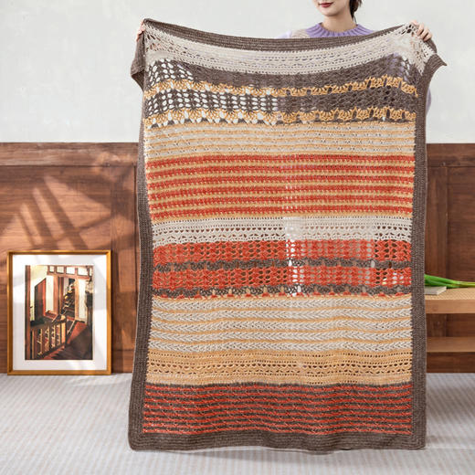 苏苏姐家本雾条纹毯手工DIY编织钩针毛线团自制材料包 商品图2