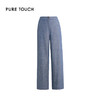 PURE TOUCH浅蓝色高腰阔腿休闲长裤女 气质百搭通勤款 1368251079 商品缩略图4