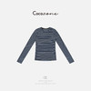 COCO ZONE 春季条纹撞色打底衫休闲圆领长袖T恤CD2A0015 商品缩略图1