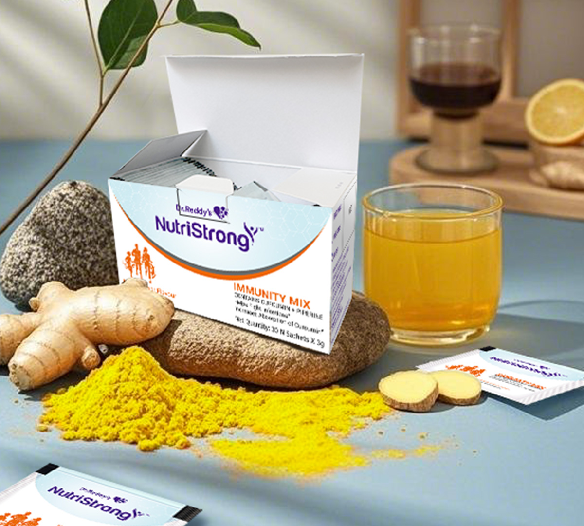 印度瑞迪博士NutriStrong™️10倍吸收姜黄粉 巴旦木藏红花味 3g*30袋 盒装