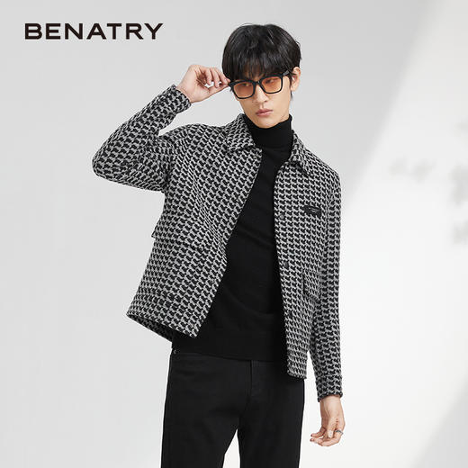 贝纳川地图图案设计男士翻领夹克外套ECK400009402 商品图4
